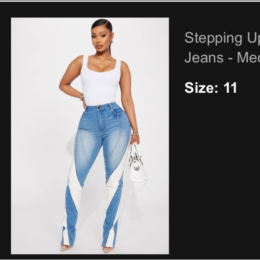 Fashion Nova Jeans Size 11 Stepping Up Split Hem Skinny jeans NWT.
